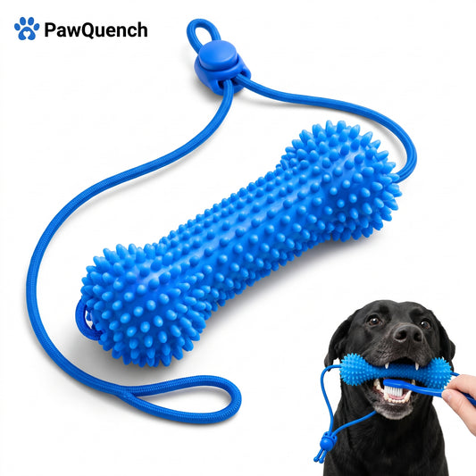 Hueso dental para perros con correa ajustable